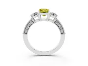 Emerald Cut Engagement Ring Setting for a Fancy Yellow Lab-Grown Diamond | Sterling Silver - Design NV-24907