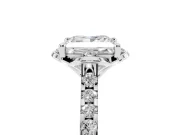 Princess Cut Floral Petal Engagement Ring Setting | Petal Accents | Sterling Silver