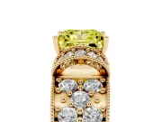 Princess Cut Vintage Pave Engagement Ring Setting for a Fancy Yellow Lab-Grown Diamond | Milgrain Edges | Yellow Gold