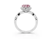 Heart-Shaped Halo Engagement Ring Setting for a Fancy Pink Lab-Grown Diamond | Sterling Silver - Design NV-24725