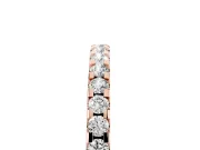 Round Diamond Pavé Half Eternity Band Set in Rose gold with Shared Prong Setting