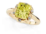 Radiant Cut Petal Halo Engagement Ring Setting for a Fancy Yellow Lab-Grown Diamond | Yellow Gold