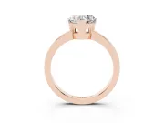 Heart-Shaped Solitaire Engagement Ring Setting | Flat Tab Prongs | Rose Gold