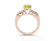 Princess Cut Five Stone Engagement Ring Setting for a Fancy Yellow Lab-Grown Diamond | Prong Set Side Stones | Rose Gold