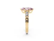Marquise Five Stone Engagement Ring Setting for a Fancy Pink Lab-Grown Diamond | Yellow Gold
