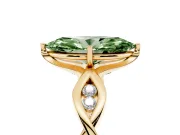 Marquise Twisted Infinity Engagement Ring Setting for a Fancy Green Lab-Grown Diamond | Yellow Gold