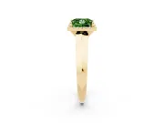 Princess Cut Halo Engagement Ring Setting for a Fancy Green Lab-Grown Diamond | Knife-Edge Band | Yellow Gold