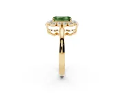 Emerald Cut Halo Engagement Ring Setting for a Fancy Green Lab-Grown Diamond | Yellow Gold - Design NV-24719
