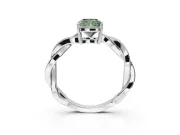 Cushion Cut Twisted Pavé Solitaire Engagement Ring Setting for a Fancy Green Lab-Grown Diamond | Open Basket | Platinum