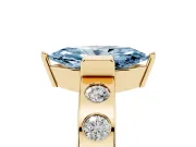 Marquise Tension Style Engagement Ring Setting for a Fancy Blue Lab-Grown Diamond | Yellow Gold