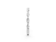 Marquise Lab-Grown Diamond Bar Set Half Eternity Wedding Band | Open Sides | White Gold