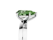 Pear-Shaped Knife-Edge Engagement Ring Setting for a Fancy Green Lab-Grown Diamond | White Gold