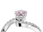 Pear-Shaped Bypass Pavé Engagement Ring Setting for a Fancy Pink Lab-Grown Diamond | Sterling Silver