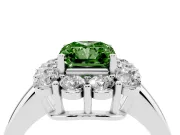Radiant Cut Halo Engagement Ring Setting for a Fancy Green Lab-Grown Diamond | Sterling Silver - Design NV-24726