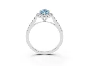 Marquise Halo Engagement Ring Setting for a Fancy Blue Lab-Grown Diamond | Pave Shoulders | White Gold