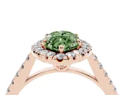 Marquise Raised Halo Engagement Ring Setting for a Fancy Green Lab-Grown Diamond | Rose Gold