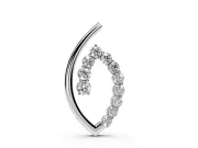 Round Lab-Grown Diamond Marquise Outline Pendant Necklace | Open Leaf Shape | White Gold