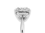 Asscher Cut Plain Knife-Edge Solitaire Engagement Ring Setting | Claw Prongs | Sterling Silver
