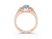 Pear-Shaped Three Stone Engagement Ring Setting for a Fancy Blue Lab-Grown Diamond | Matching Side Stones | Rose Gold