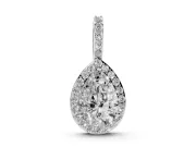 Pear-Shaped Lab-Grown Diamond Halo Pendant Necklace | Wide Pavé Bail | Sterling Silver
