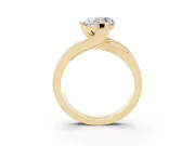 Heart-Shaped Graduated Channel Bypass Engagement Ring Setting | Split Shank | Yellow Gold