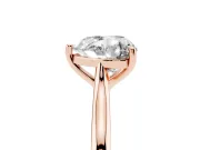 Heart Cut Diamond Solitaire Ring Set in Rose gold with Cathedral Band and Prong Setting