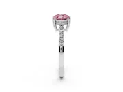 Cushion Cut Engagement Ring Setting for a Fancy Pink Lab-Grown Diamond | Sterling Silver - Design NV-24649