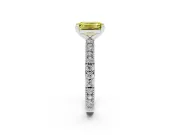 Emerald Cut Vintage Pavé Engagement Ring Setting for a Fancy Yellow Lab-Grown Diamond | Platinum