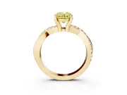 Oval Twist Engagement Ring Setting for a Fancy Yellow Lab-Grown Diamond | Yellow Gold