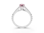 Emerald Cut Graduated Split Shank Engagement Ring Setting for a Fancy Pink Lab-Grown Diamond | Platinum