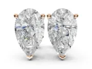 Marquise Lab-Grown Diamond Solitaire Basket Stud Earrings | Open Gallery | Rose Gold