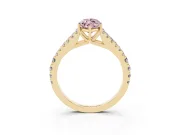 Marquise Graduated Split Shank Engagement Ring Setting for a Fancy Pink Lab-Grown Diamond | Yellow Gold