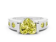 Heart-Shaped Tension Style Engagement Ring Setting for a Fancy Yellow Lab-Grown Diamond | White Gold