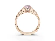 Pear-Shaped Split Shank Pavé Engagement Ring Setting for a Fancy Pink Lab-Grown Diamond | Rose Gold