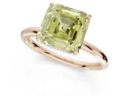 Asscher Cut Hidden Halo Ring Setting for a Fancy Yellow Lab-Grown Diamond | Rose Gold