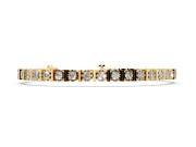 Round Lab-Grown Diamond Station Tennis Bracelet | Polished Bar Spacers | Yellow Gold