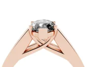Marquise Channel-Set Engagement Ring Setting for a Black Center | Princess Side Stones | Rose Gold