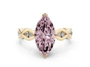 Marquise Twisted Infinity Engagement Ring Setting for a Fancy Pink Lab-Grown Diamond | Yellow Gold