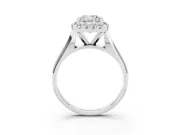 Cushion Cut Halo Engagement Ring Setting | Square Profile Band | White Gold