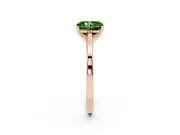 Fancy Green Radiant Cut Diamond Solitaire Ring Set in Rose gold with Prong Setting and Classic Band