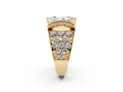 Marquise Vintage Milgrain Pave Engagement Ring Setting | Crescent Side Rows | Yellow Gold