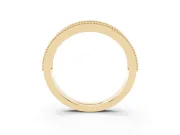 Round Lab-Grown Diamond Vintage Twisted Openwork Wedding Band | Milgrain Edges | Yellow Gold
