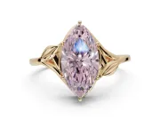 Marquise Bypass Solitaire Engagement Ring Setting for a Fancy Pink Lab-Grown Diamond | Yellow Gold