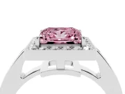 Princess Cut Framed Halo Engagement Ring Setting for a Fancy Pink Lab-Grown Diamond | White Gold