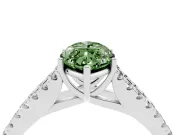 Marquise Graduated Split Shank Engagement Ring Setting for a Fancy Green Lab-Grown Diamond | Sterling Silver