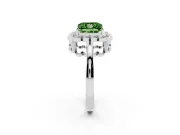 Princess Cut Halo Engagement Ring Setting for a Fancy Green Lab-Grown Diamond | White Gold - Design NV-24719