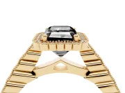 Radiant Cut Milgrain Halo Engagement Ring Setting for a Black Center | Yellow Gold