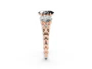Fancy Black Oval Cut Diamond Three-Stone Ring Set in Rose gold with Braided Band