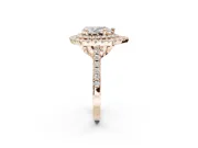 Pear-Shaped Double Halo Engagement Ring Setting | Pave Shoulders | Rose Gold