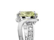Oval Bypass Solitaire Engagement Ring Setting for a Fancy Yellow Lab-Grown Diamond | Pavé Strands | Sterling Silver
